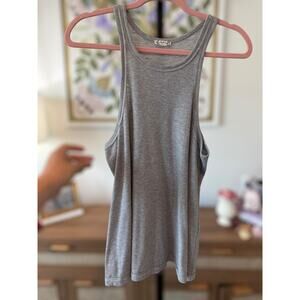 Free People FP Intimately Womens Tank Top Ribbed Oversize Scoop Neck Gray Medium